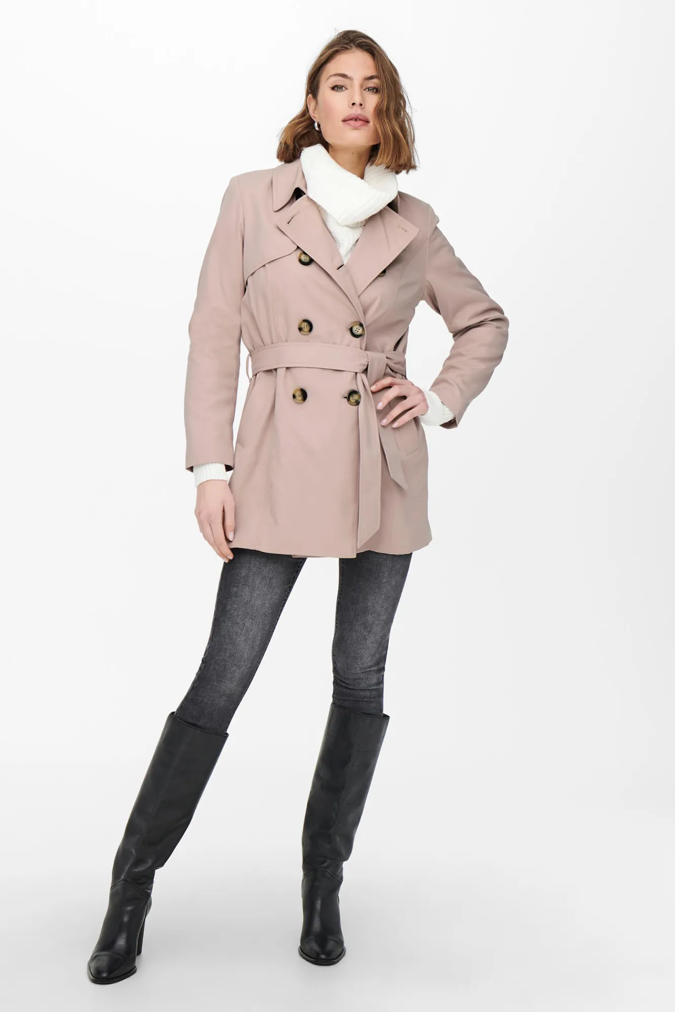 Only Gabardina Clasica Algodon Rosa Best