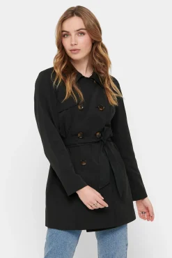 Only Gabardina Clasica Algodon Negro Hot