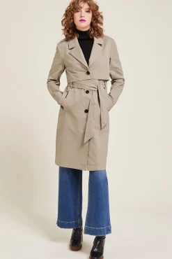 Pimkie Gabardina Con Cinturon Beige Sale