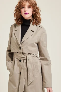 Pimkie Gabardina Con Cinturon Beige Sale