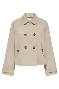 Only Gabardina Corta Algodon Gris Medio Online