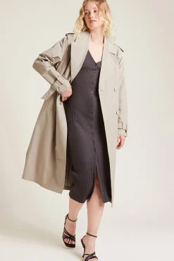 Pimkie Gabardina Larga Beige Medio Online