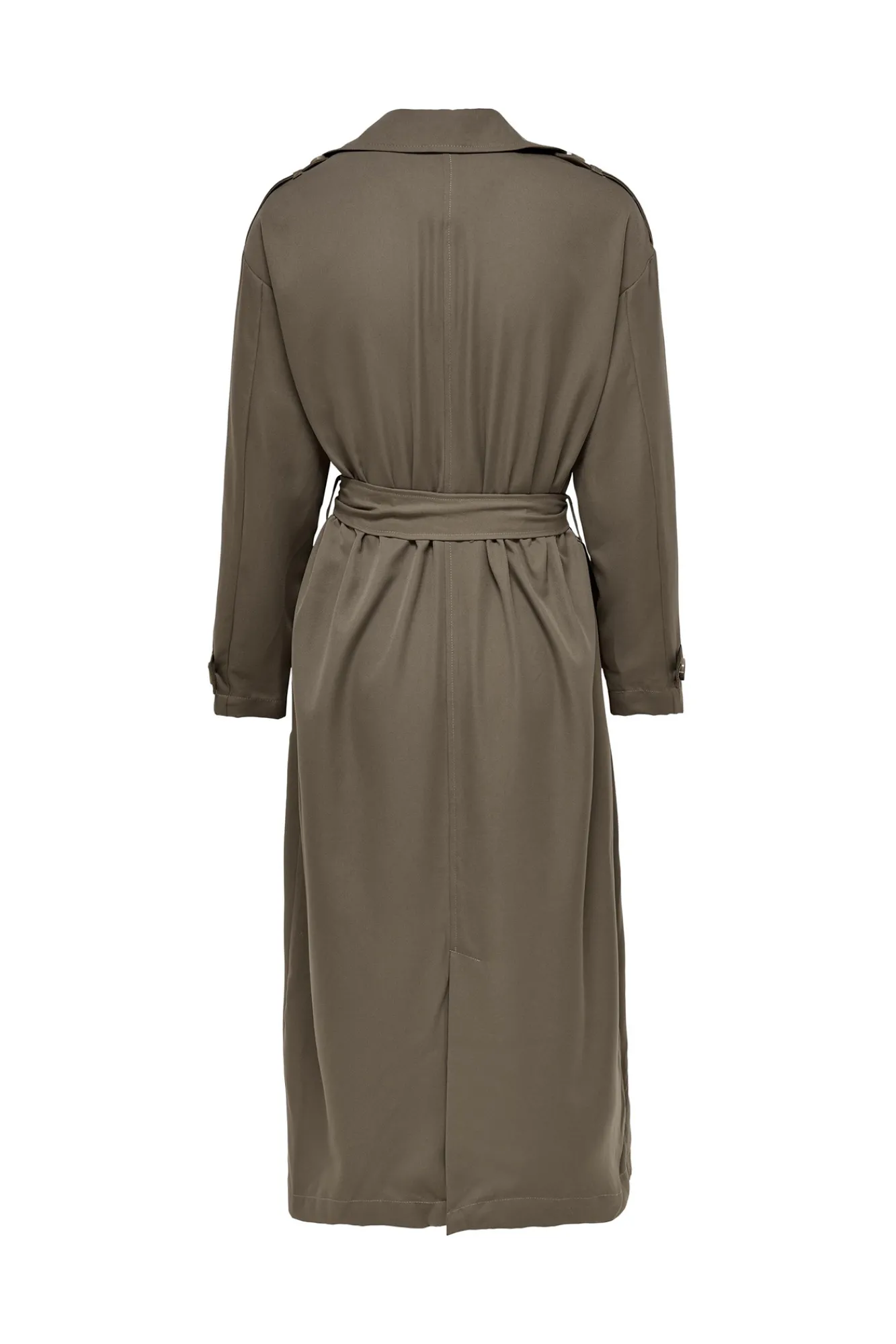 Only Gabardina Larga Fluida Marron Medio Clearance