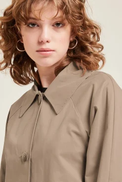 Pimkie Gabardina Recta Marron Sale
