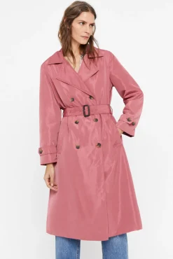 Cortefiel Gabardina Tejido Tecnico Repelente Al Agua. Rosa Hot