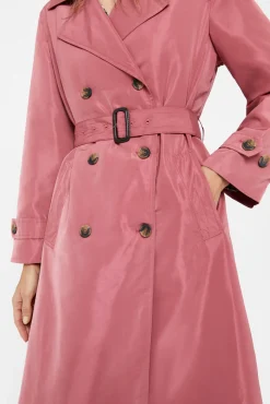 Cortefiel Gabardina Tejido Tecnico Repelente Al Agua. Rosa Hot