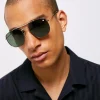 * Gafas De Sol Estilo Aviador Gris Medio New