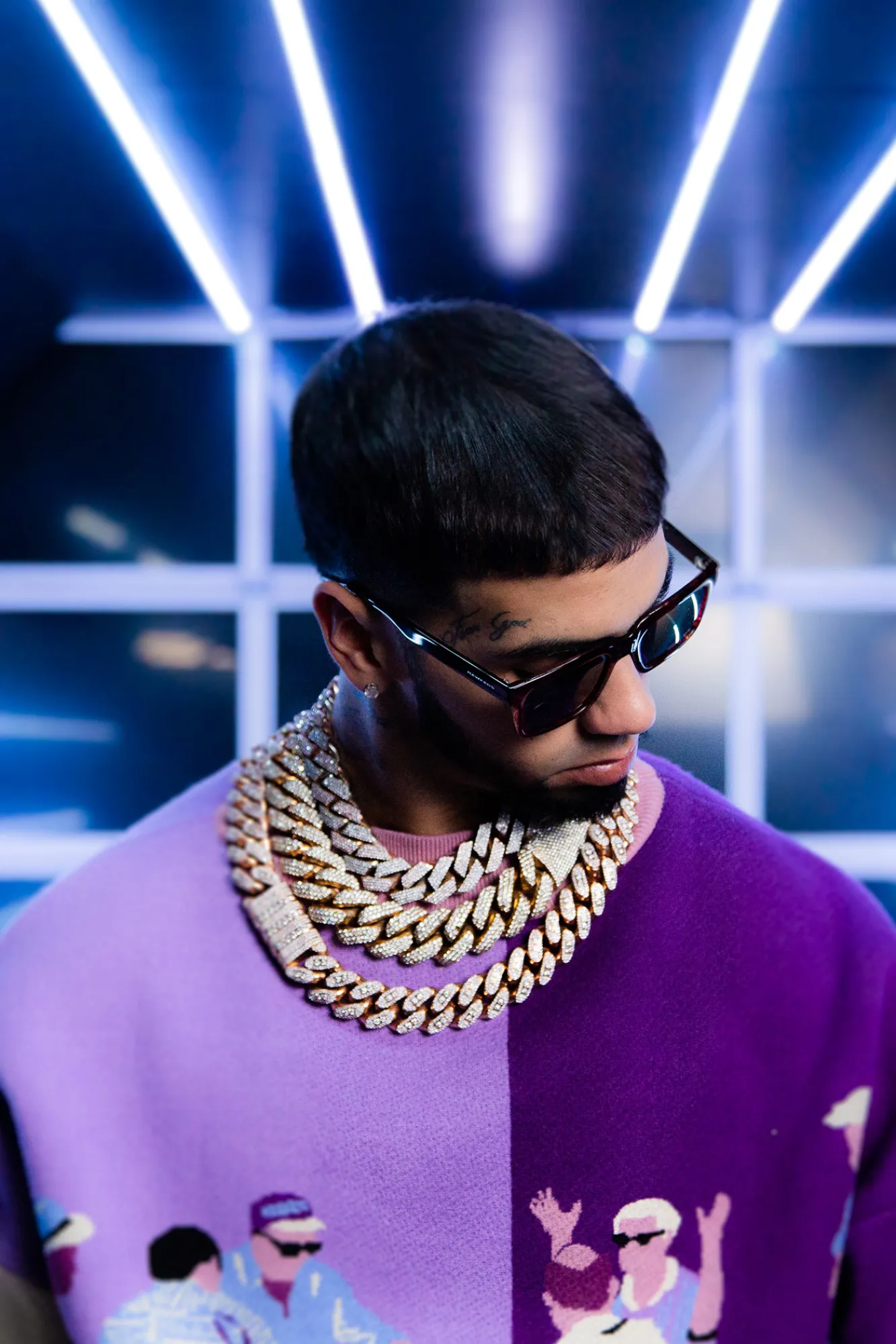 Hawkers Gafas De Sol X Anuel - Inwood Red Black Estampado Granate