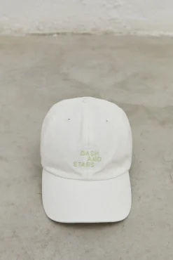 Dash and Stars Gorra Blanca Logo Bordado Beige Sale