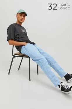Jack & Jones Jeans Frank Azul Claro Cropped Azul Medio Hot