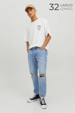 Jack & Jones Jeans Frank Azul Cropped Azul Medio Discount