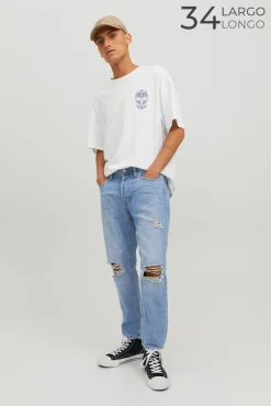 Jack & Jones Jeans Frank Azul Cropped Azul Medio Clearance