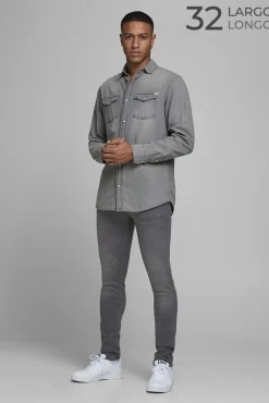 Jack & Jones Jeans Liam Skinny Fit Gris Medio