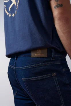 * Jeans Skinny Lavado Desencolado Navy Online