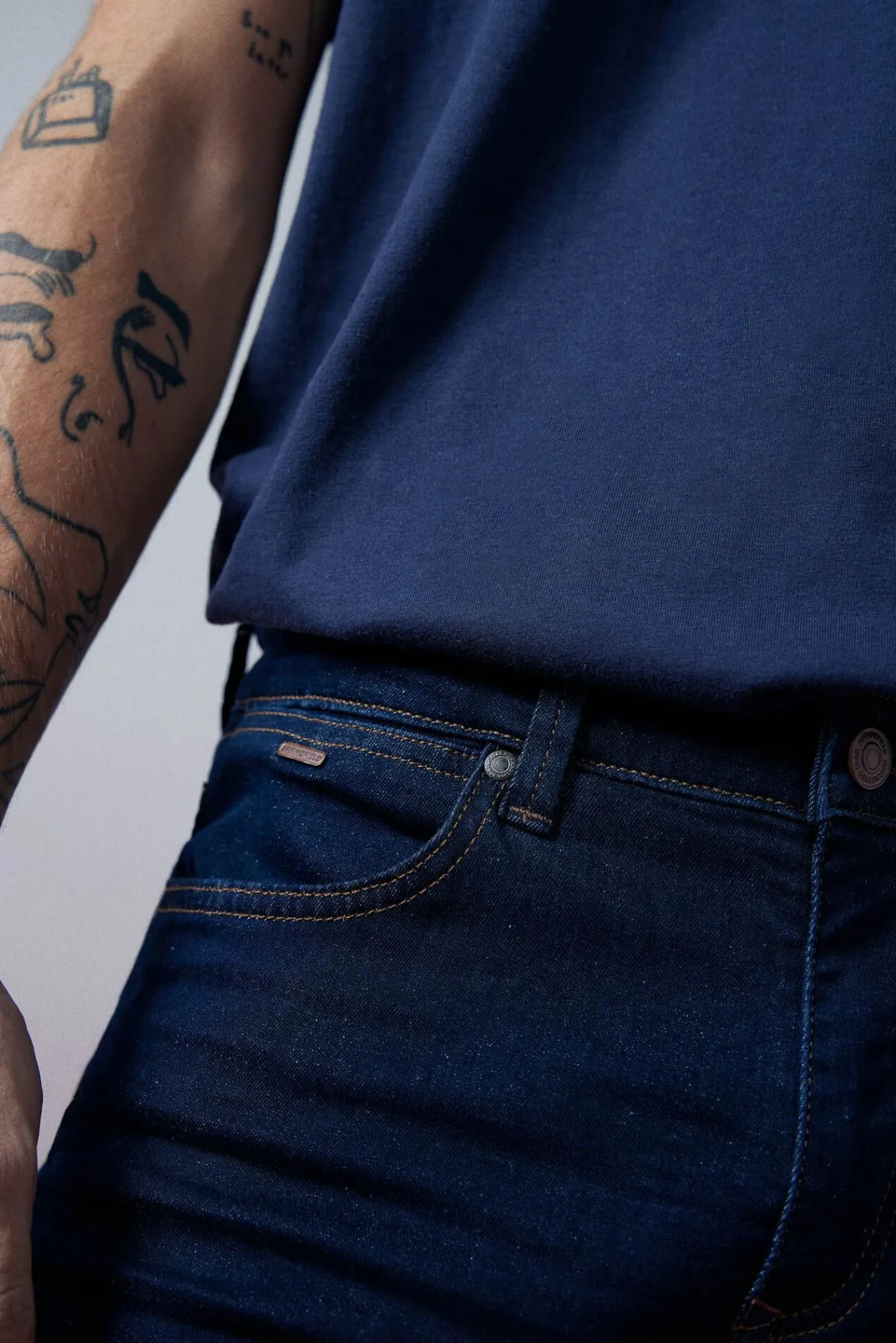 * Jeans Skinny Lavado Desencolado Navy Online