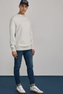 * Jeans Skinny Lavado Medio Oscuro Ensuciado Turquesa