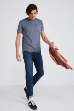 * Jeans Skinny Lavado Oscuro Ensuciado Azul Best