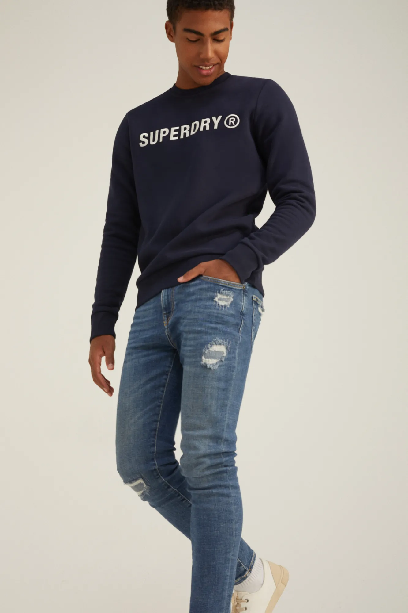Superdry Jeans Skinny Vintage Azul Medio Clearance