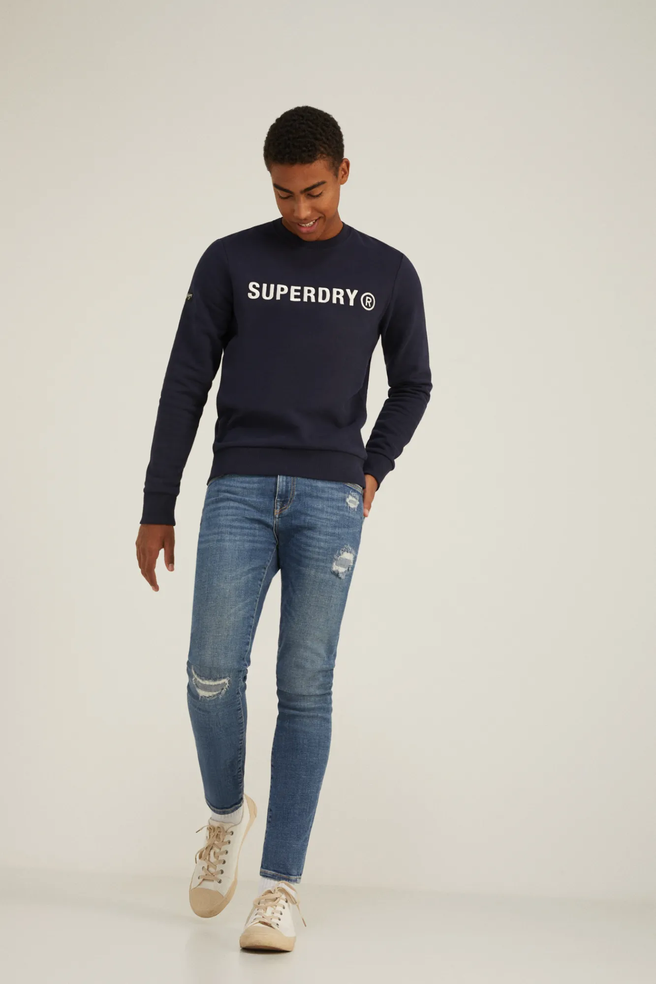 Superdry Jeans Skinny Vintage Azul Medio Clearance