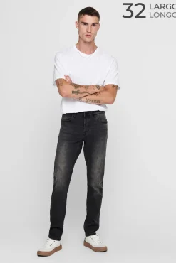 Only & Sons Jeans Slim Gris Oscuro Negro