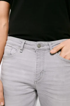 * Jeans Slim Ligero Gris Lavado Claro Gris Claro Sale