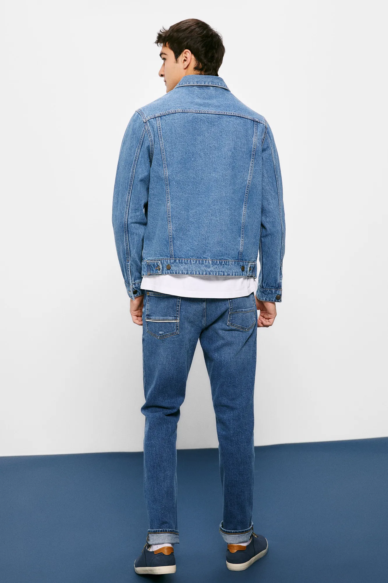 * Jeans Slim Ligero Lavado Rotos Reparados Azul Medio Best