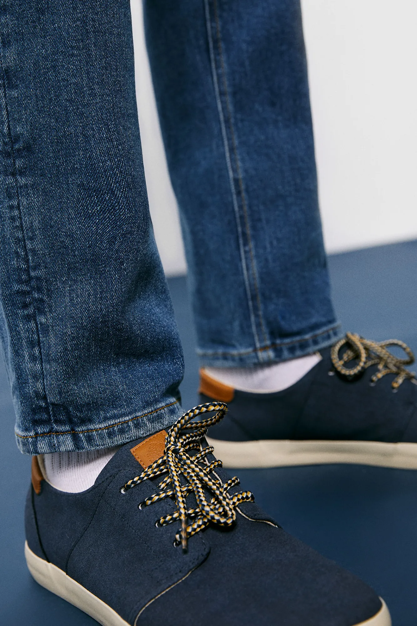 * Jeans Slim Ligero Lavado Rotos Reparados Azul Medio Best