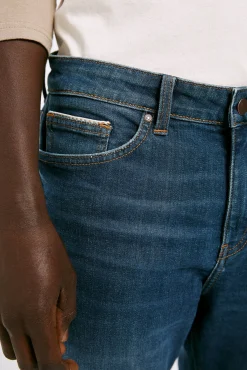 * Jeans Slim Ligero Lavado Medio Oscuro Turquesa Sale