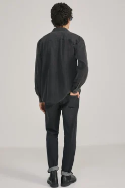 * Jeans Slim Ligero Negro Lavado Gris Oscuro Online