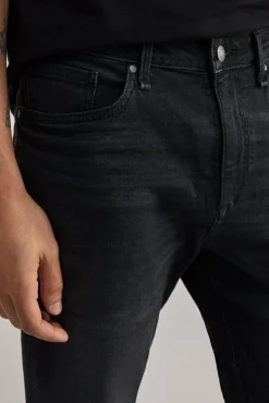 * Jeans Slim Ligero Negro Lavado Gris Oscuro Online