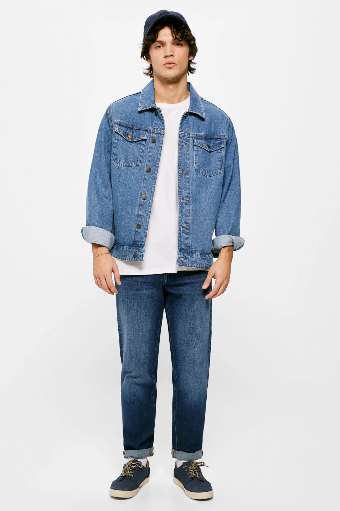 * Jeans Slim Straight Lavado Medio Oscuro Turquesa Sale
