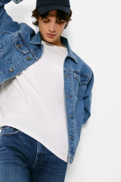 * Jeans Slim Straight Lavado Medio Oscuro Turquesa Sale