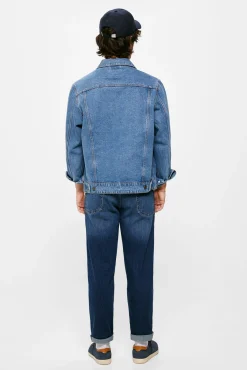 * Jeans Slim Straight Lavado Medio Oscuro Turquesa Sale