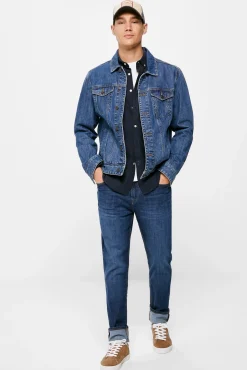 * Jeans Slim Ultra Ligero Lavado Medio Oscruo Azul Medio