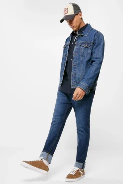 * Jeans Slim Ultra Ligero Lavado Medio Oscruo Azul Medio