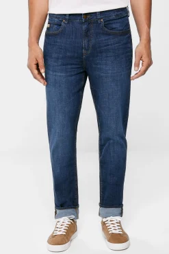 * Jeans Slim Ultra Ligero Lavado Medio Oscruo Azul Medio