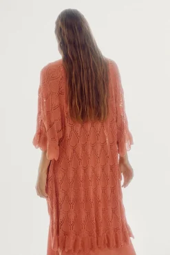 Slowlove Kimono Punto Calado Naranja New