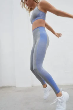 Dash and Stars Legging Largo Seamless Fit Azul Outlet