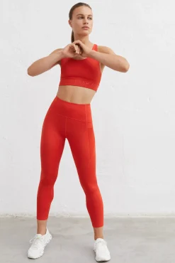 Dash and Stars Leggings Crop 4D Stretch Rojo Discount