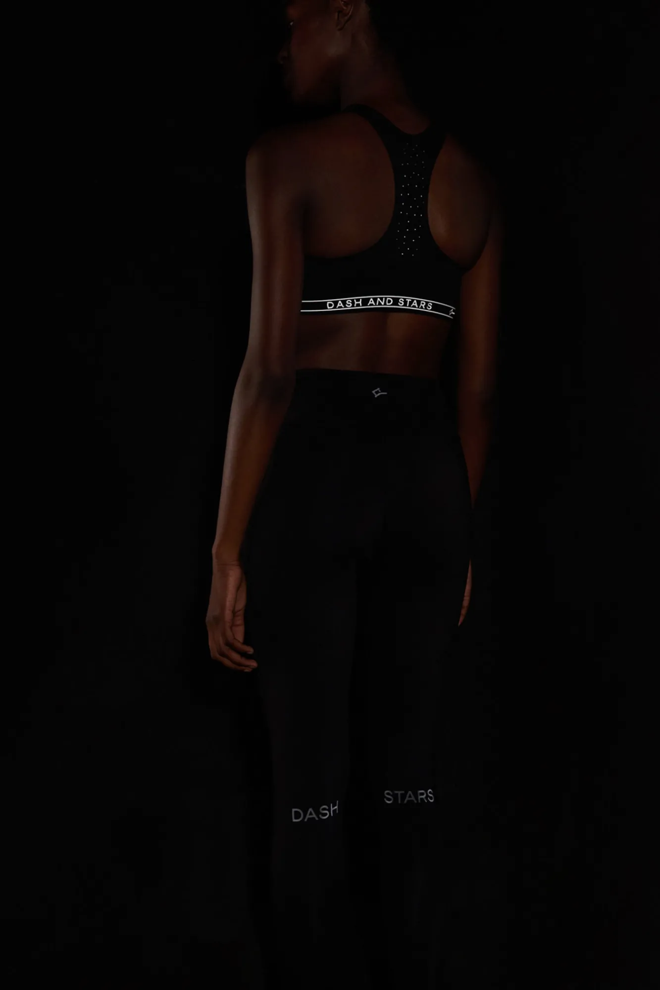 Dash and Stars Leggings Largos Compresivos Negro