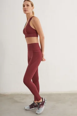 Dash and Stars Leggings Largos Granate 4D Stretch Estampado Clearance