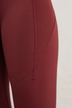 Dash and Stars Leggings Largos Granate 4D Stretch Estampado Clearance