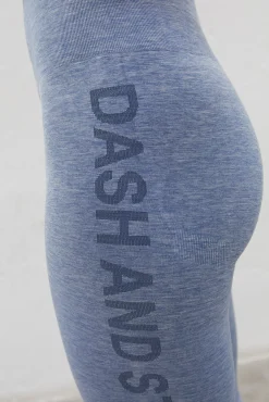 Dash and Stars Leggings Largos Seamless Fit Azul