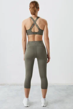 Dash and Stars Leggings Pirata Verde 4D Stretch Beige New