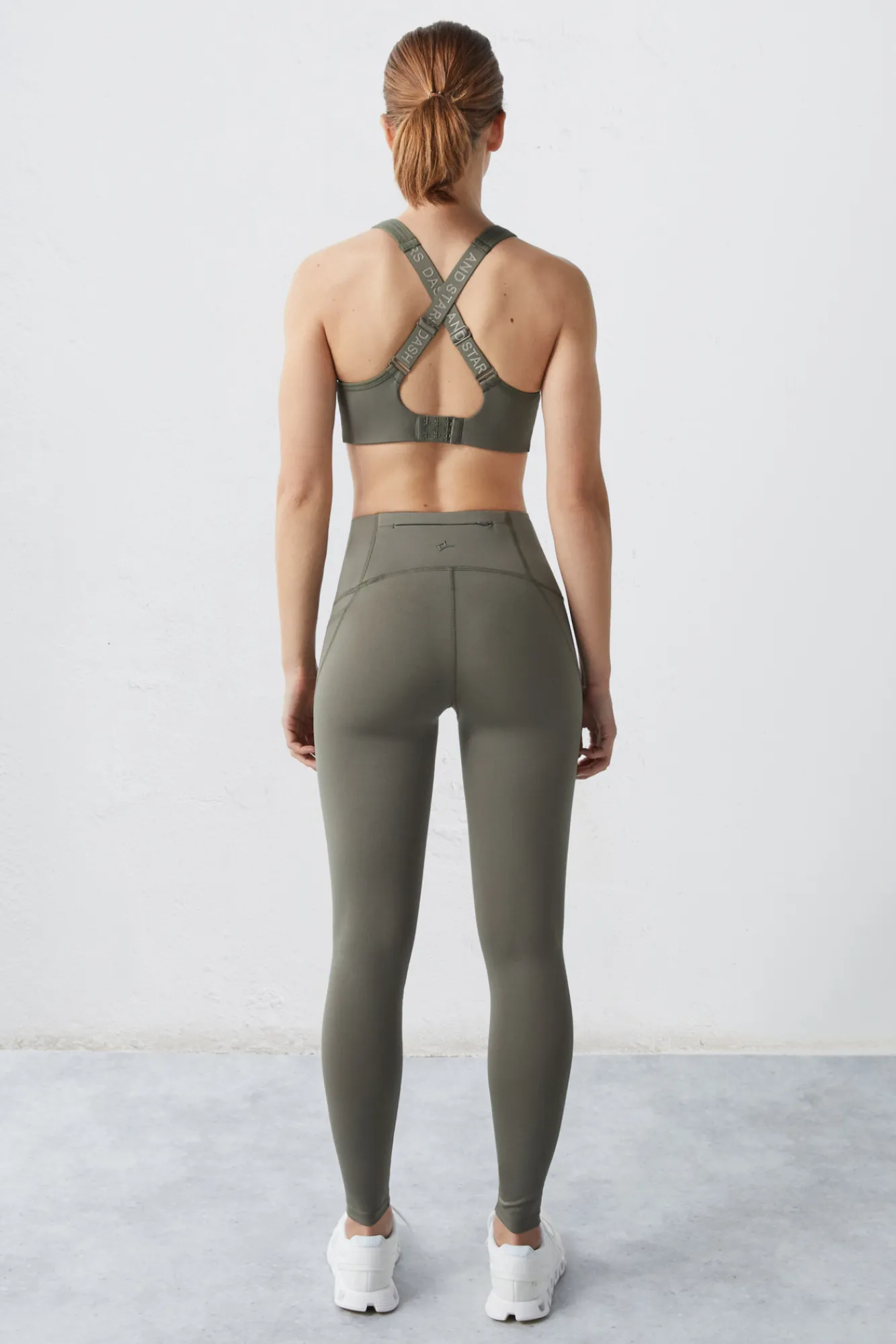 Dash and Stars Leggings Verde 4D Stretch Beige