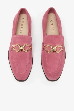 Cortefiel Mocasin Piel Con Hebilla Fucsia Outlet