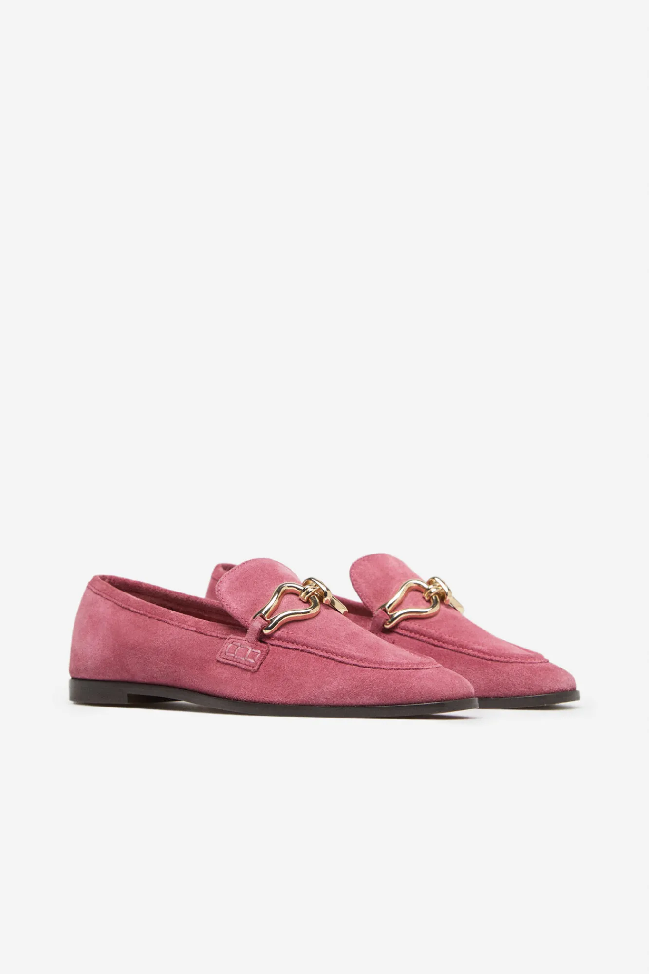 Cortefiel Mocasin Piel Con Hebilla Fucsia Outlet