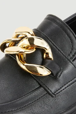 Pimkie Mocasines Polipiel Chunky Con Hebillas Doradas Negro Online