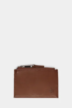 * Monedero Tarjetero Efecto Piel Tostado Outlet
