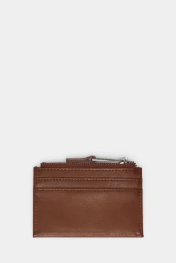 * Monedero Tarjetero Efecto Piel Tostado Outlet